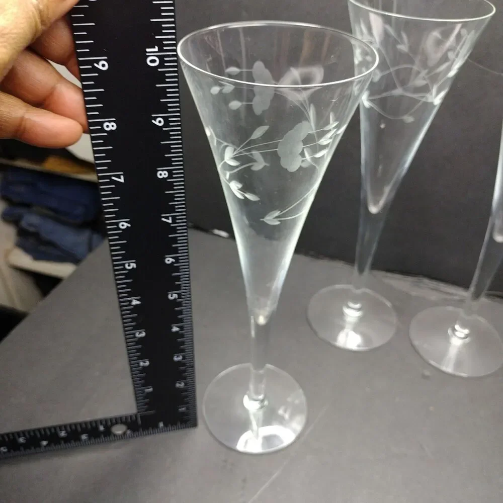 Princess House Set Of (3) Crystal Champagne Glasses/ Flutes Glasses Heritage